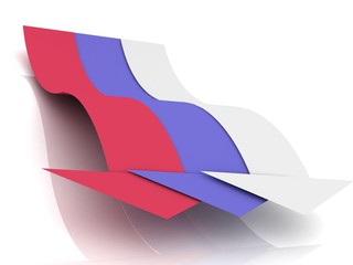 Flag of Russia with arrows on white