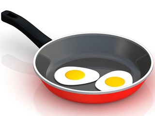fried egg isolated on white background