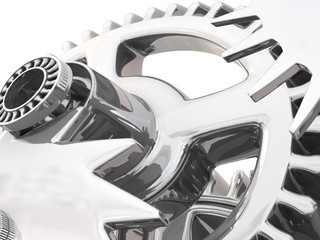 Gears isolated on white. Work concept.