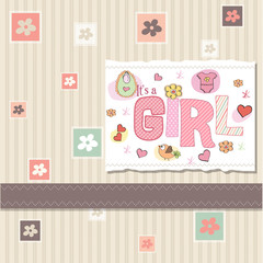 funny baby girl announcement card