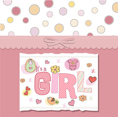 funny baby girl announcement card
