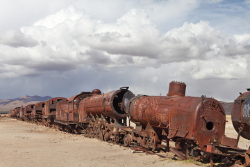 Fototapeta na wymiar Train cemetery, Uyuni, Bolivia
