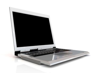 Fototapeta premium Laptop isolated with a blank screen.