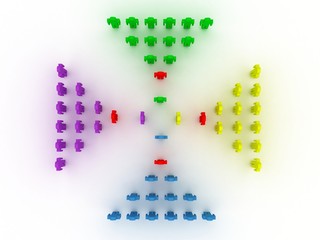 Teamwork. Concept. 3d illustration color