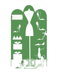 White silhouettes of women's affairs