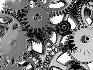 Gears isolated on white. Work concept.