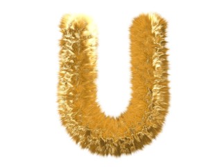 Letter U from fur fox alphabet