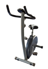 Bicycle exercise machine isolated on white