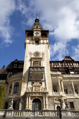 View of Peles Castle Tower, Sinaia Romania