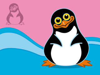 happy penguin, vector illustration