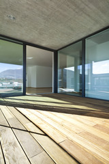 Fototapeta premium beautiful new apartment, view of the rooms from the veranda