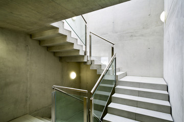 beautiful new building interior, staircase