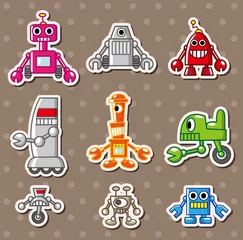 Printed kitchen splashbacks Robots robot stickers