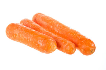 fresh carrots isolated on white background