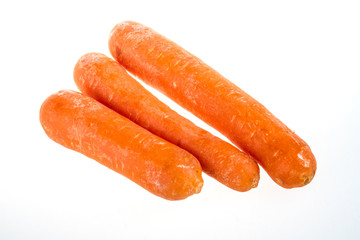 fresh carrots isolated on white background