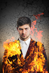 Business man burning