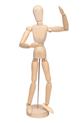 wood mannequin over white