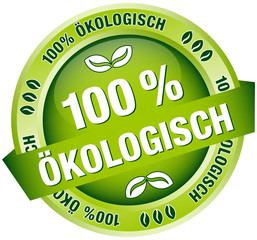 Button Banner "100 % Ökologisch" Grün