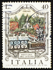 Postage stamp Italy 1974 Oceanus Fountain, Florence
