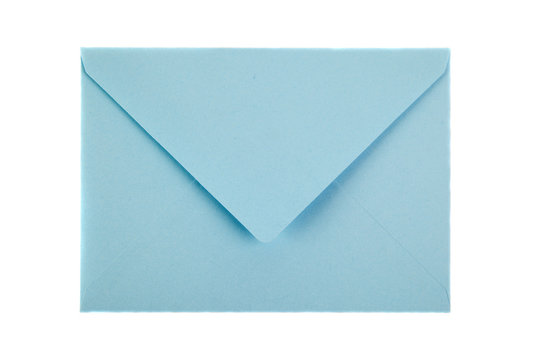 Blue envelope on white background