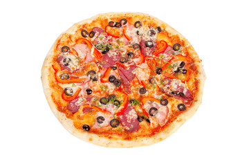 delicious pizza with salami