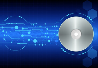 cd-dvd on blue digital background