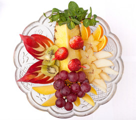 Dish with fruits and berries