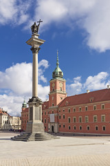 Sights of Poland. Warsaw Castle Square. - obrazy, fototapety, plakaty