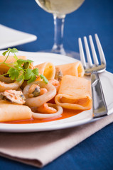 Seafood pasta.