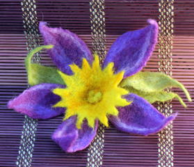 violet flower made of felt