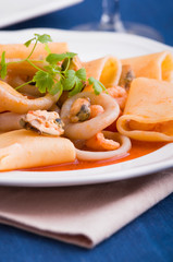 Seafood pasta.