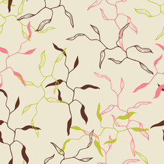 Seamless texture of abstract leaf. Vector background.