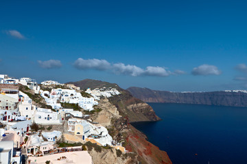 Fototapeta na wymiar Santorini wyspa i miejscowości Oia w Grecji