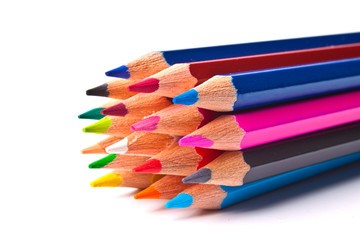 Obraz premium colored pencils on a light background