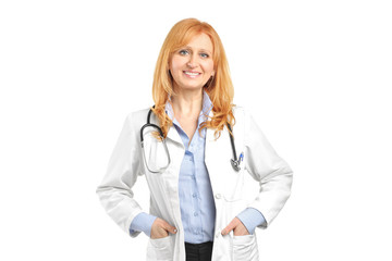 A female doctor posing