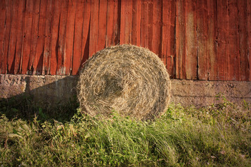 Bale of hay in vintage style