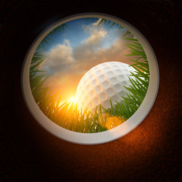 Golf Ball And Hole