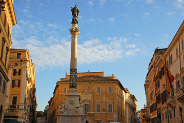 Rome,  Immaculate column in Mignanelli square