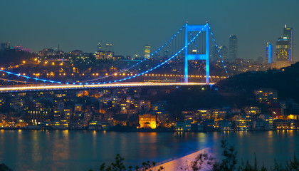 Fatih Sultan Mehmet Bridge at the night 3
