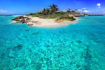 Caribbean island with perfect lagoon