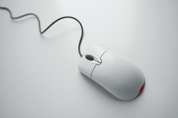 Computer mouse with cord