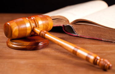 judge gavel and  law bok