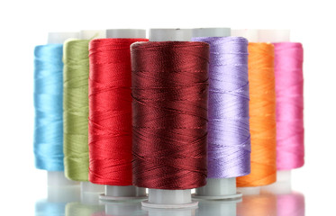 bright bobbin thread isolated on white.