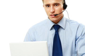 A male customer service consultant working