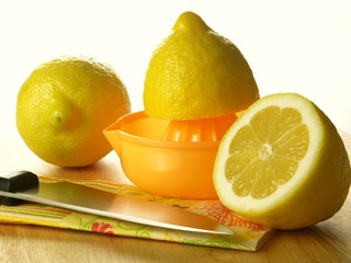Three lemons, isolated