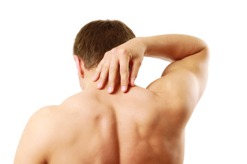 Young Man Holding Neck