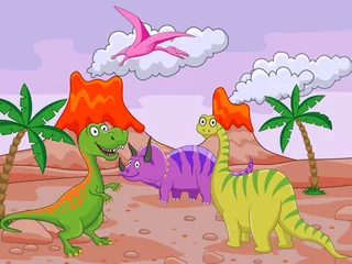Stickers pour porte Dinosaures Caricature de dinosaure