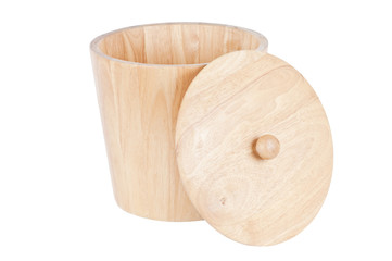 wooden tub on white with clipping path
