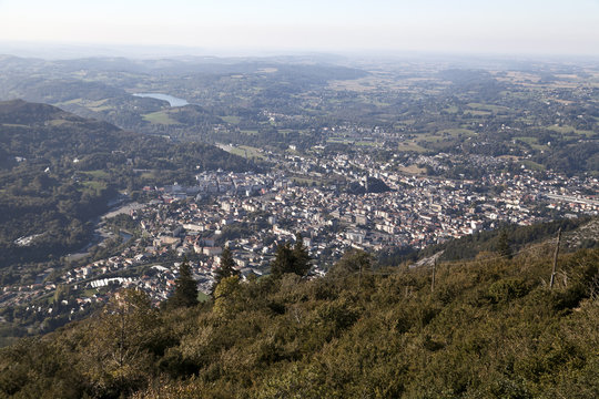 Lourdes seen from the top of Pic du Jer, Pyrenees