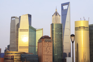 Shanghai Modern Architectural background at dusk scenery of the